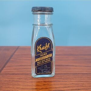Vintage KRAFT Horseradish Glass Bottle Advertising
